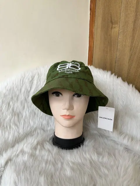 Balenciaga BB Monogram Green Premium Unisex Bucket Hat With Safety Box