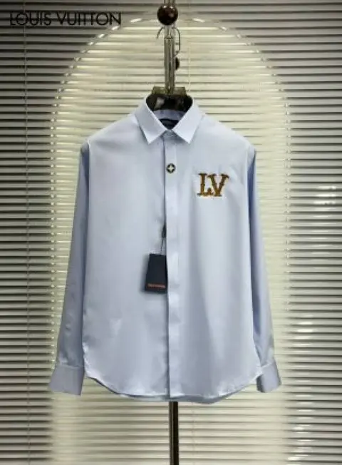 Louis Vuitton Chest Logo Full Sleeves Shirt Sky Blue