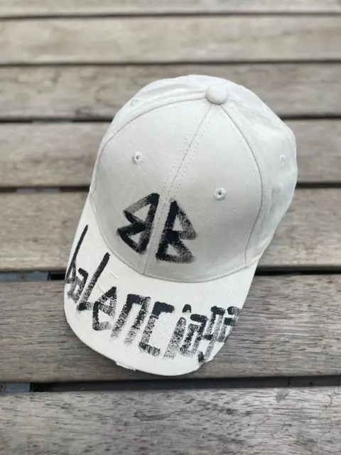 Balenciaga BB Front Graffiti Beige Premium Unisex Cap (With Safety Box)