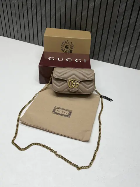 Gucci GG Mini Marmont Beige Highend Quality With DoubleBoxPacking