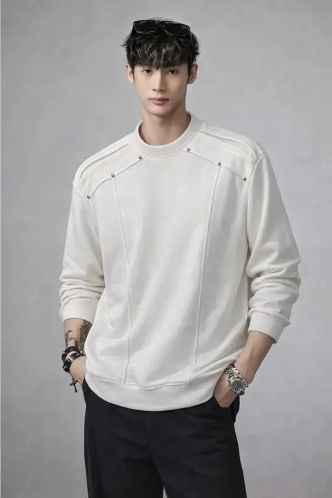 KOREAN IMPORTED HIGH DEMAND ARTICLE SWEATSHIRT WHITE