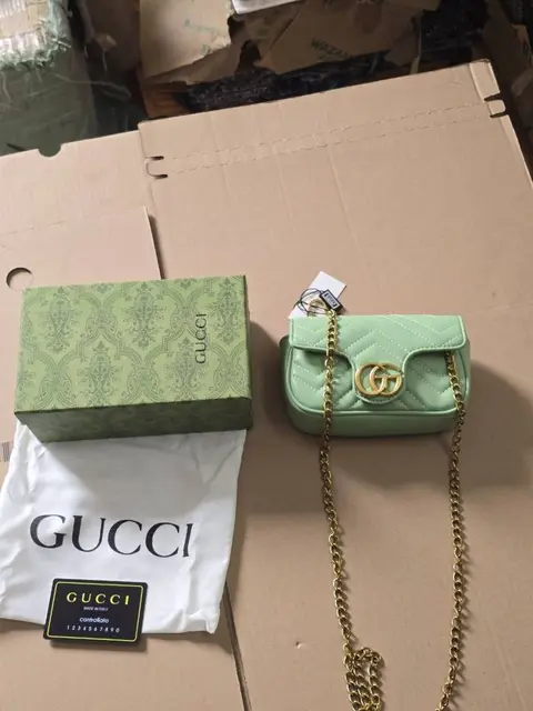 Gucci GG Marmont Mini Matelasse Shoulder Bag With OG Box & Dust Bag (Green - 909)