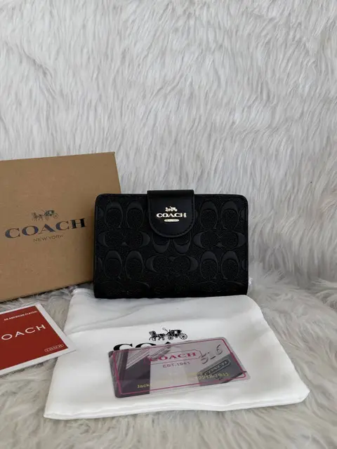 Coach A1 Corner Zip Signature Wallet With Original Box DustCover Tags Card Highend Quality