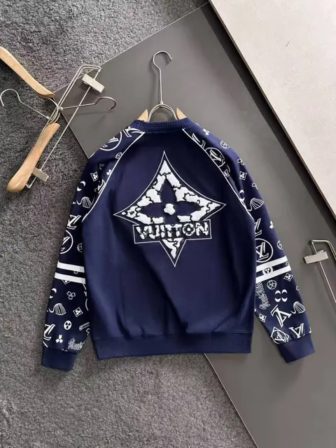 v-uitton imported sweatshirt store article navy blue