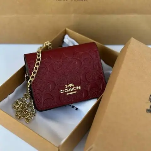Coach Chain Wallet With OriginalBox DustCover Bill Tags