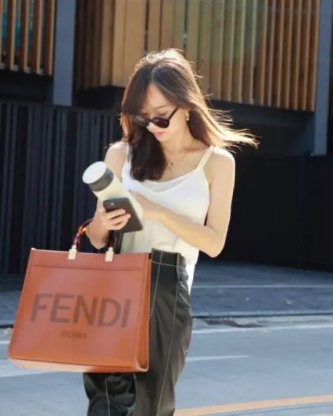 Fendi Roma Sunshine Tote Bag With Dust Bag & Shoulder Strap (Brown-126)