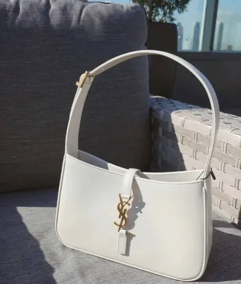 Ysl Hobo Leather White With Original Box & Dust Cover