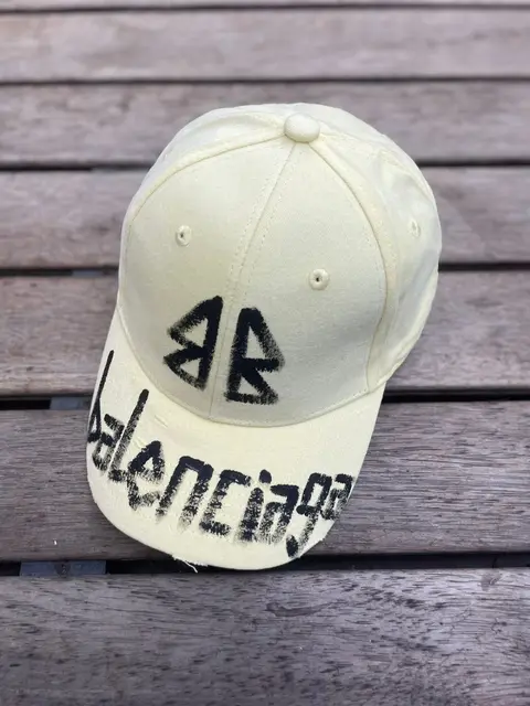 Balenciaga BB Front Graffiti Light Yellow Premium Unisex Cap (With Safety Box) 879