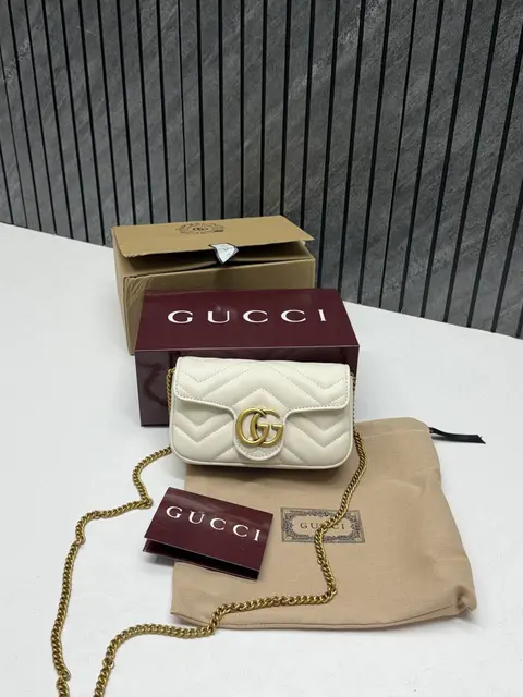 Gucci GG Mini Marmont White Highend Quality With DoubleBoxPacking