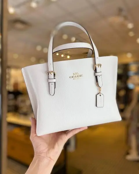 Coach Mollie 25 White Medium Tote With OriginalBox