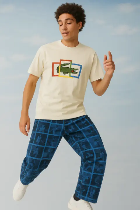 Lacoste Round Neck T-shirt Cream