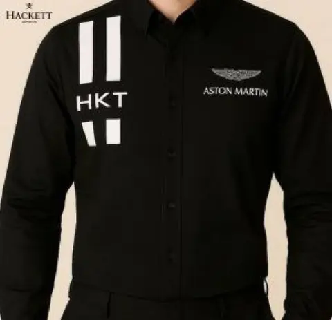 Hackett Chest Logo Full Sleeves Shirt Black