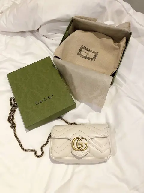Gucci Marmont Mini White Premium With OriginalWineBox DustCover