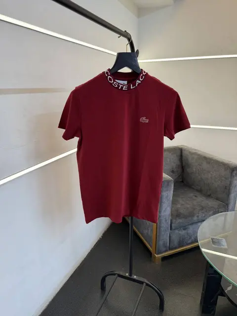 Lacoste Round neck imported tshirt maroon