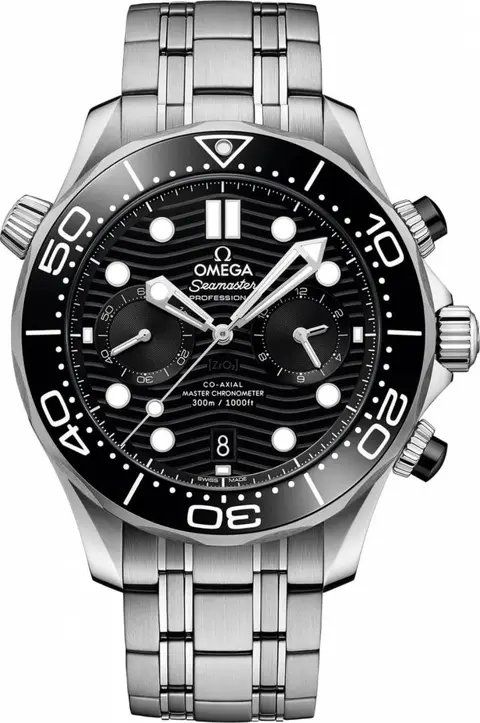 Omega Seamaster Diver 300M Co-Axial Master Chronometer Chronograph silver Black