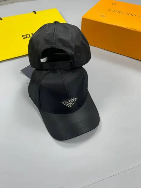 Prada Re Edition Nylon Black Front Logo Premium Unisex Cap (With Safety Box)