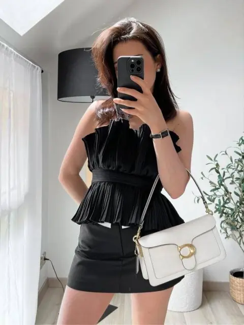 Coach Tabby 26 Exclusive Quality Shoulder Bag With OG Box & Dust Bag & 2 Belts (White - 1204)