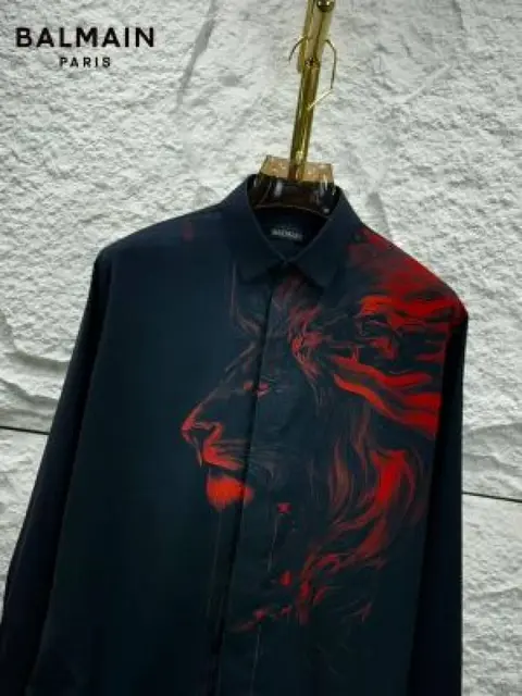 Balmain Japan Fabric Full Sleeves Shirt Black