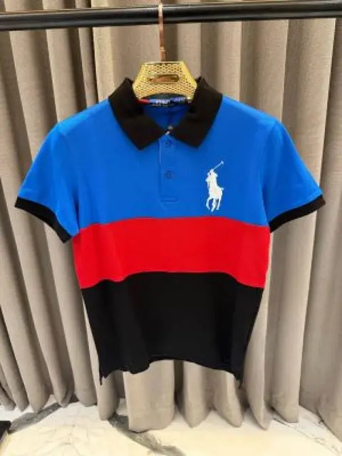 No return Ralf Lauren Chest Logo Polo T-shirt Blue Red