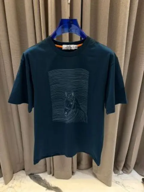 Hermes Middle Brand Print Round Neck T-shirt