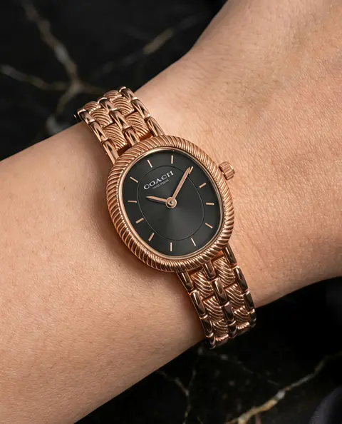 Coach Harlow Rose Gold Black