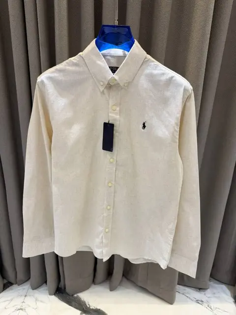 Ralph Lauren Chest Logo Full Sleeves Shirt Cream