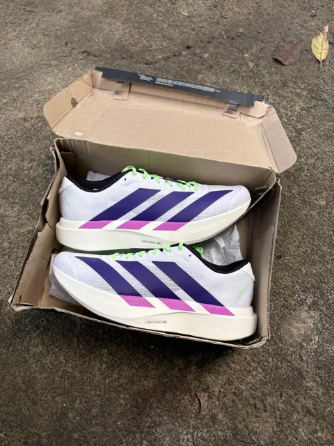 Adidas AdiZero Evo SL White Purple Lime Burst
