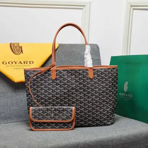 Goyaard Saint Louiis Premium Tote Bag With Extra Pouch & Dust Bag (Brown - 1192)