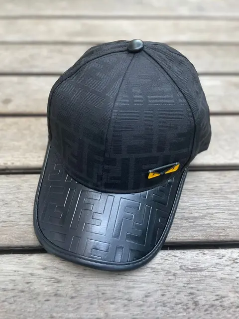 Fendi FF MonoGram Small Front Logo Black Premium Unisex Cap With Safety Box 847