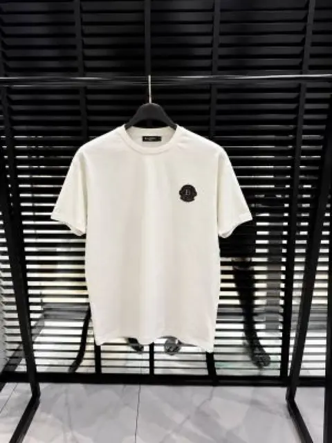 Balmain Round Neck T-shirt Cream