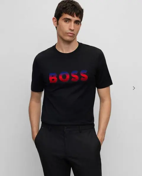 SALE Middle Brand Print Round Neck T-shirt full Black