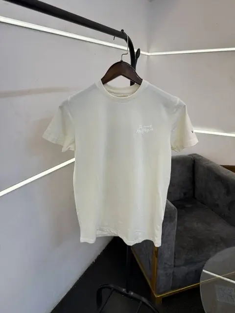 Tommyy hilfiger cream off imported round neck tshirt