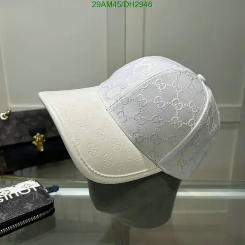 Gucci GG Small Monogram Leather White Premium Unisex Cap With Safety Box
