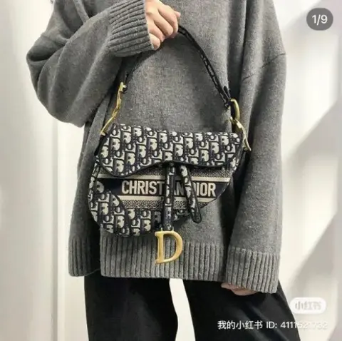 Dior Saddle Bag Oblique Embroidery With OG Box & Dust Bag (Black D-128)