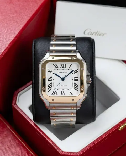 Cartier er Santos automatic 2 ton copper white