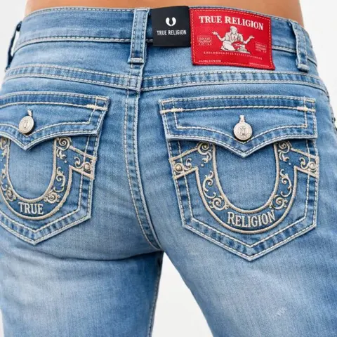 True Religio n Premium Imported Stretchable Lycra Fabric Boot Cut Denim with Back Flap pocket Design 3885