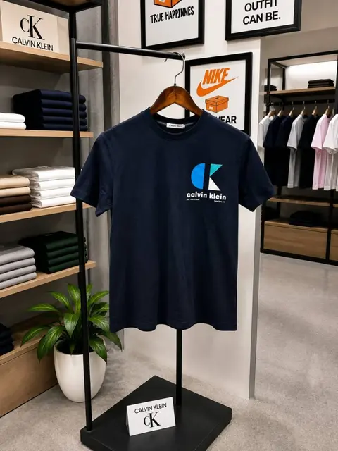 Calvin klei imported round neck tshirt navy blue