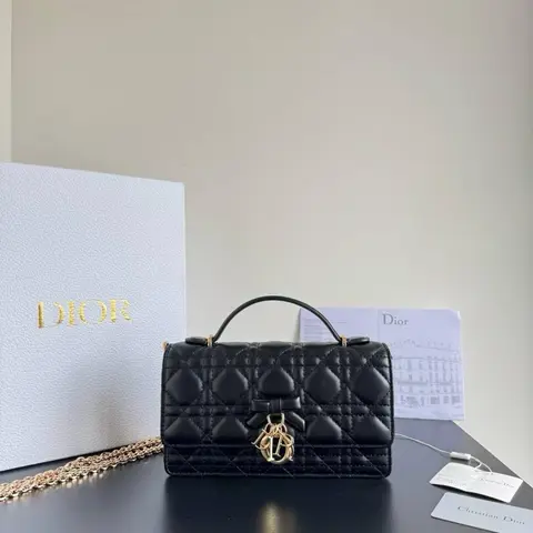Dior Cannage Small Top Handle Bag With Original Box & DustCover