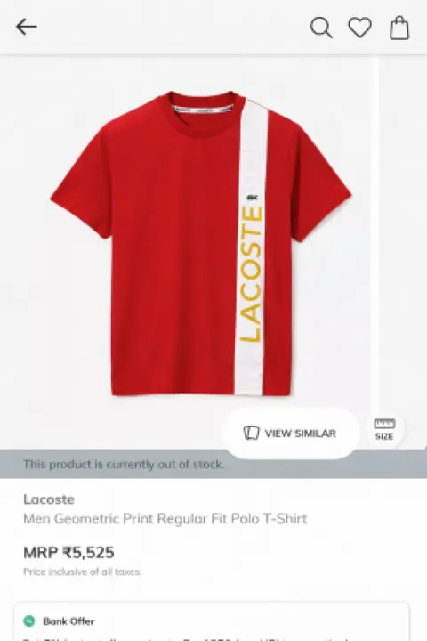 No return Lacost imported tshirt Red