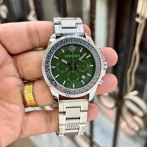Versace Greca Action Chronograph silver green