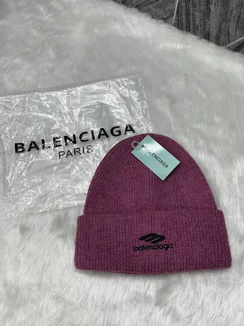 Balenciaga Knit Winter Beanie Cap (Maroon) Premium Unisex With Safety Box