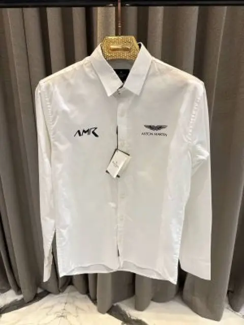 Hackett Aston Martin Chest Logo Full Sleeves Shirt White