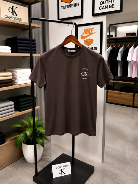 Calvin klei imported round neck tshirt brown