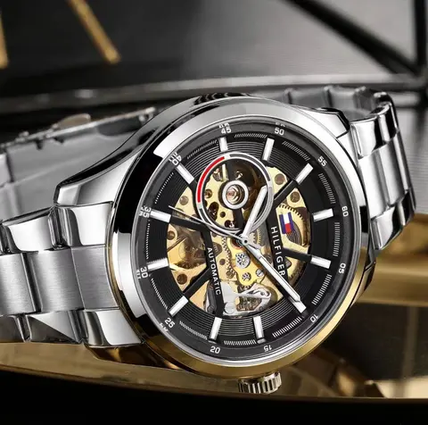 Tommy Hilfige r Automatic Silver-Black
