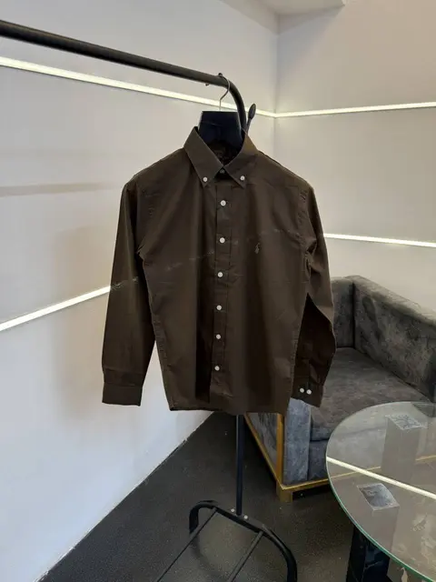 Ralph lauren pure linen imported shirt brown sale