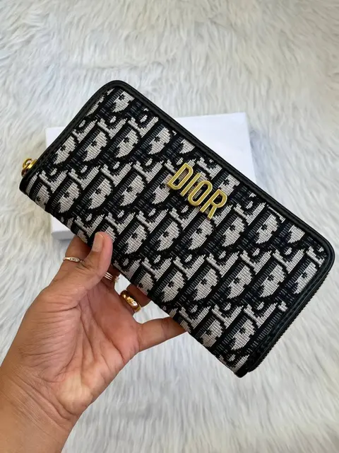 Dior 85-1 Black Zippy Wallet With OriginalBox