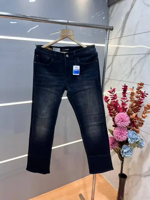 Bos Green Shade Premium Imported Stretchable Lycra Fabric Straight Fit Denim with Metal Logo Sale Offer 3498