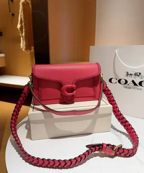 Coach Tabby 26 Elite Quality Shoulder Bag With OG Box & Dust Bag & 2 Belts (Wine - 665)