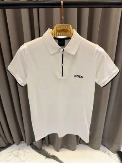 No Return Hugo Bos Chest Logo Polo T-shirt White