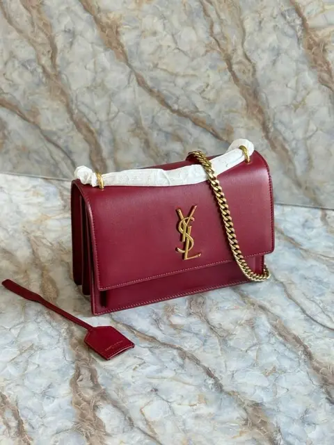 Ysl Sunset Red 2503 Shoulder Bag With OriginalBox & DustCover